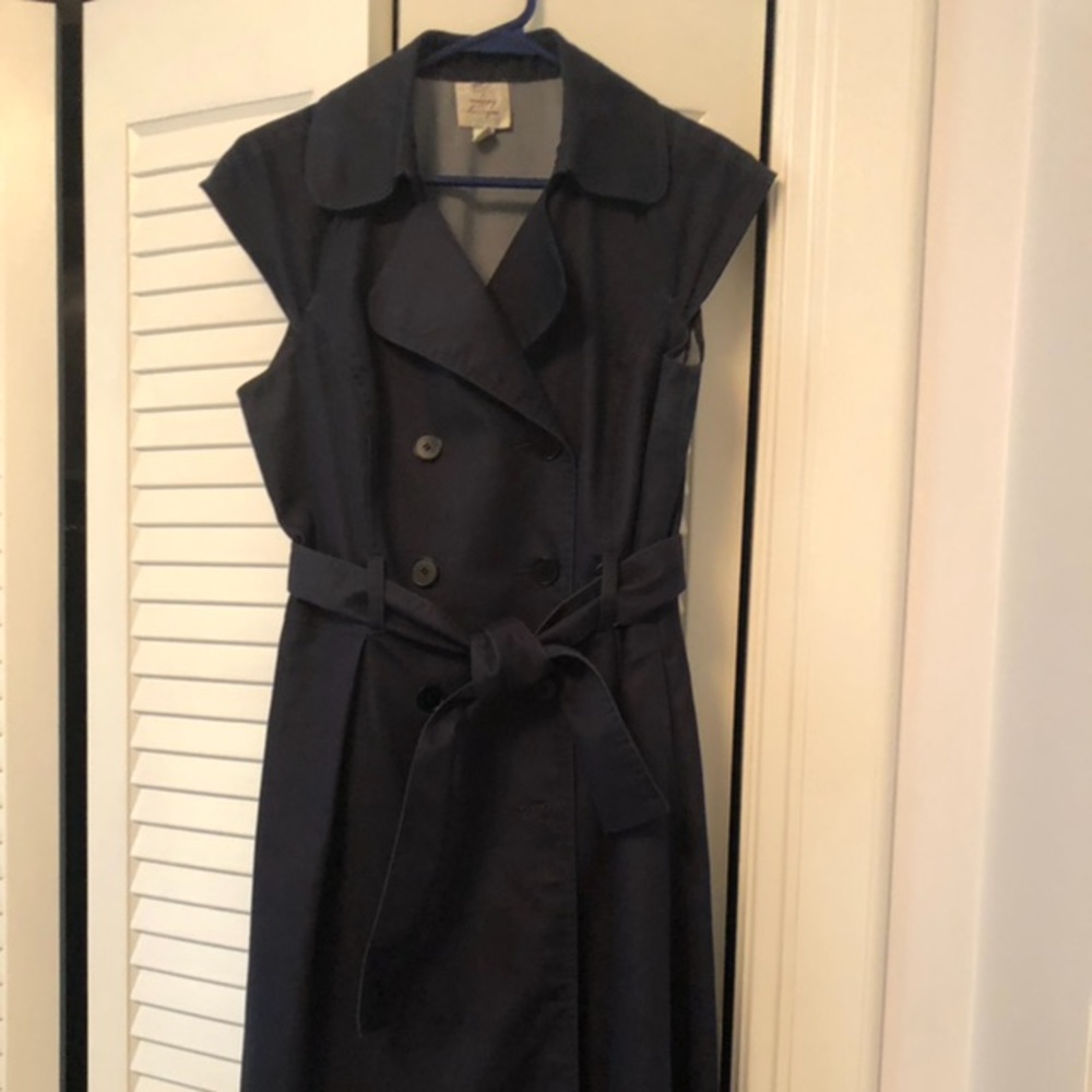 COPY - Navy denim sleeveless trench style dress size 10